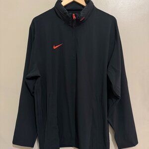 Nike Football Coaches Sideline Hooded 1/4 Zip Jacket Black Red FJ9545-011 NEW